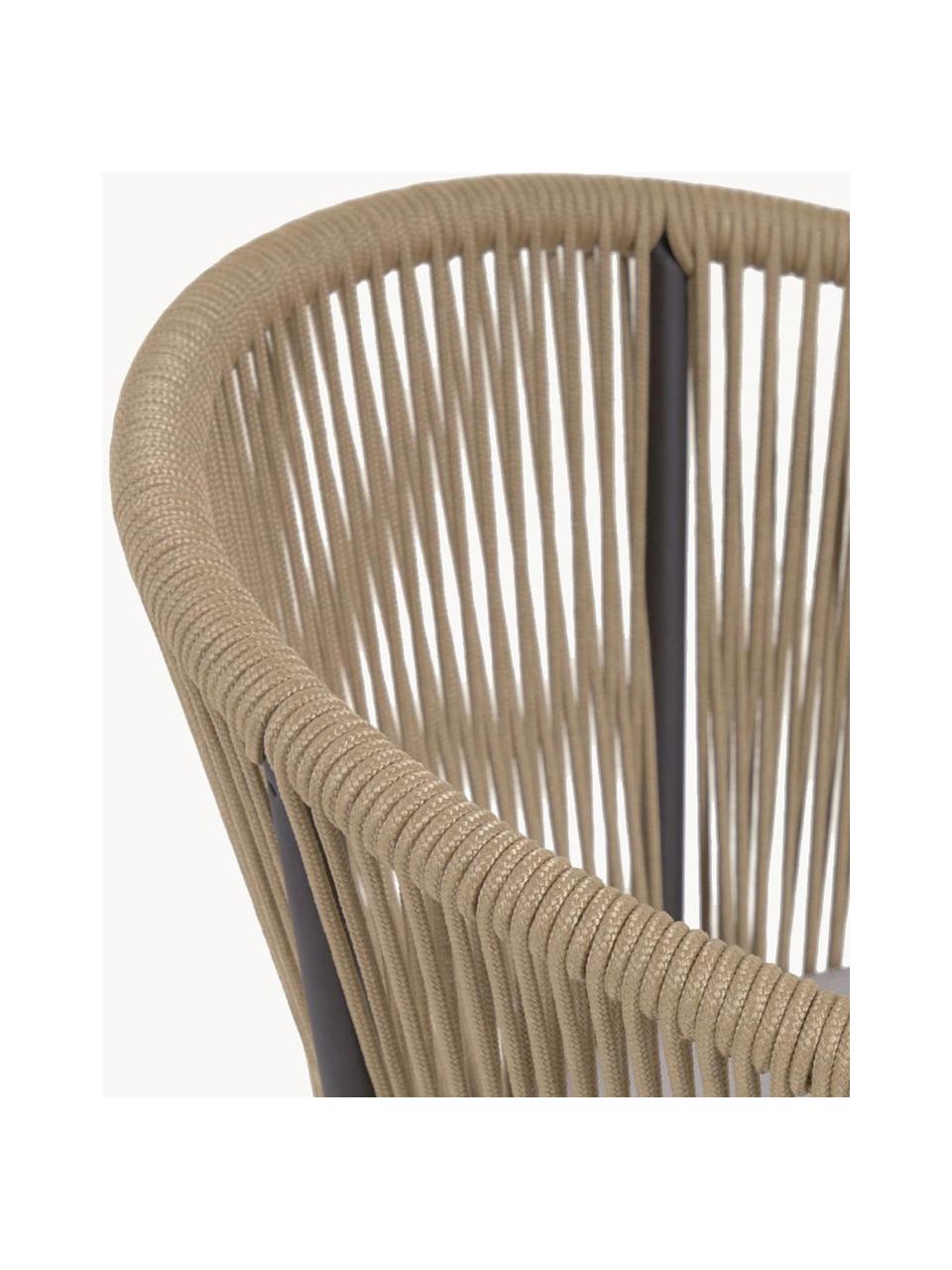 Chaise de jardin Yanet, Brun clair, tissu taupe, larg. 56 x prof. 55 cm