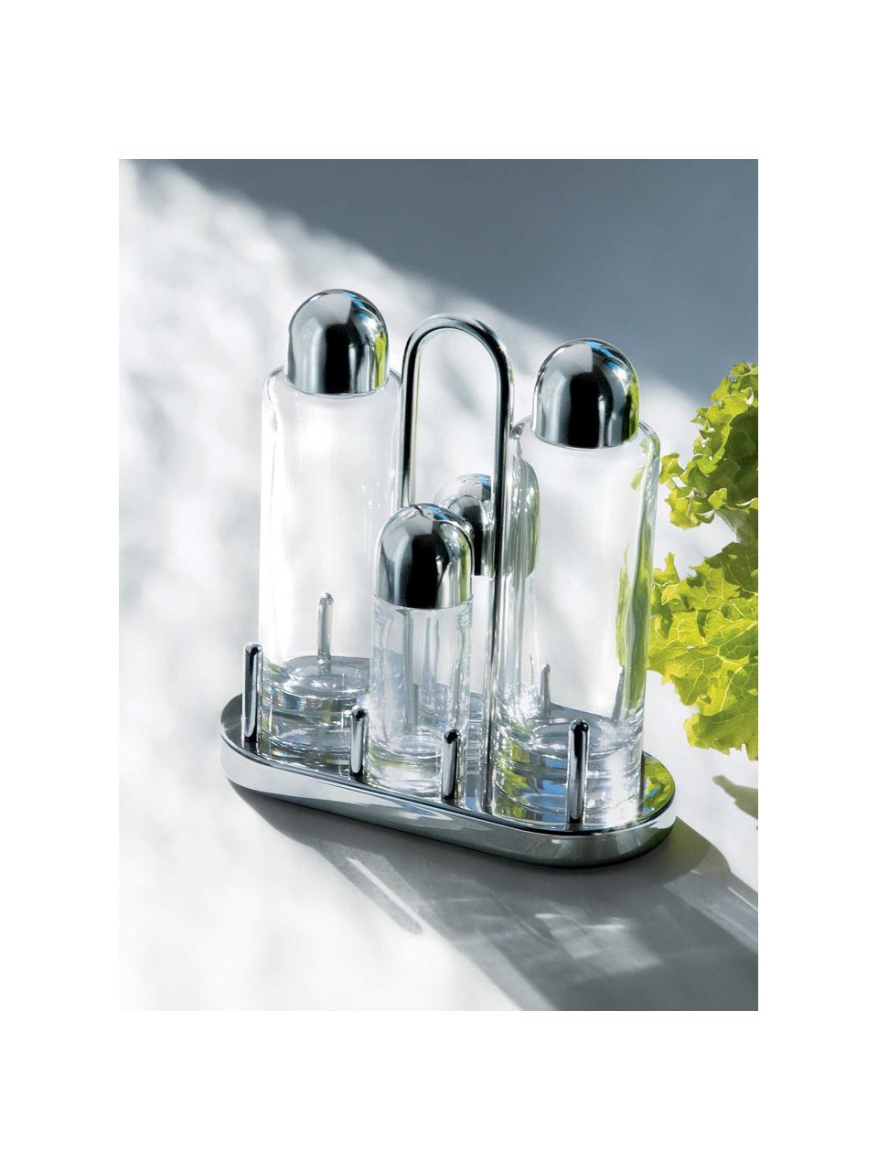 Gewürzset 5070 mit Ständer, 5er-Set, Behälter: Kristallglas, Silberfarben, Set mit verschiedenen Grössen