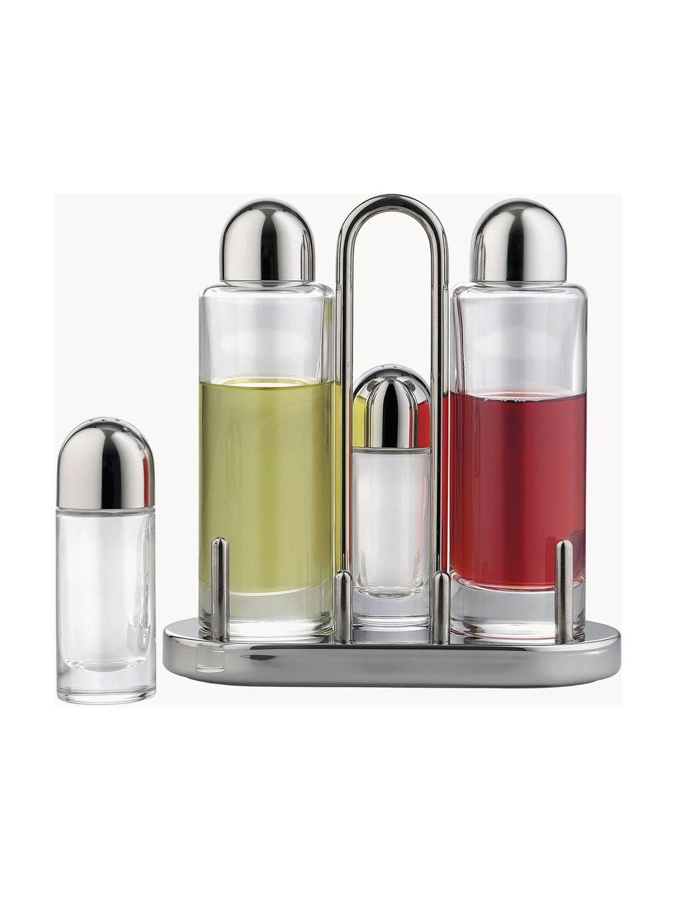 Gewürzset 5070 mit Ständer, 5er-Set, Behälter: Kristallglas, Silberfarben, Set mit verschiedenen Größen