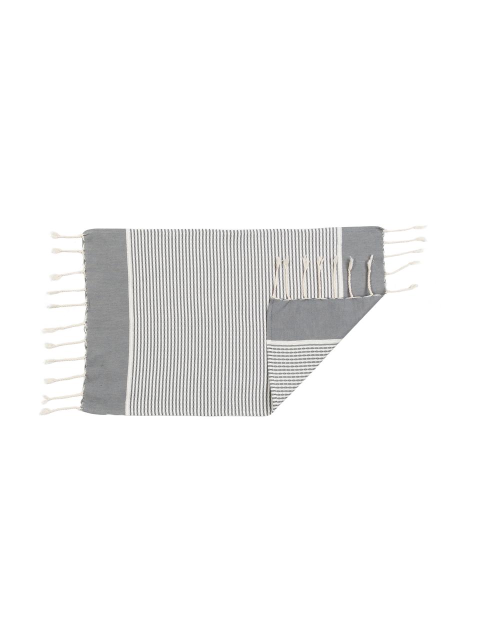 Lot de serviettes de bain légère avec trame Lurex Copenhague, 3 élém., Gris, couleur argentée, blanc, Lot de différentes tailles