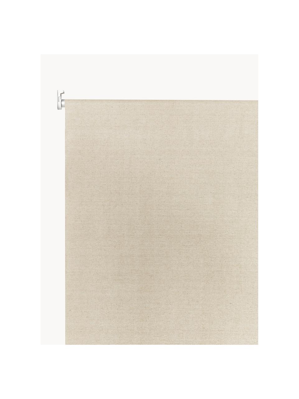 Blickdichtes Rollo Elia, Vorderseite: 45 % Leinen, 55 % Baumwol, Rückseite: 100 % Polyester, Beige, B 80 x L 165 cm