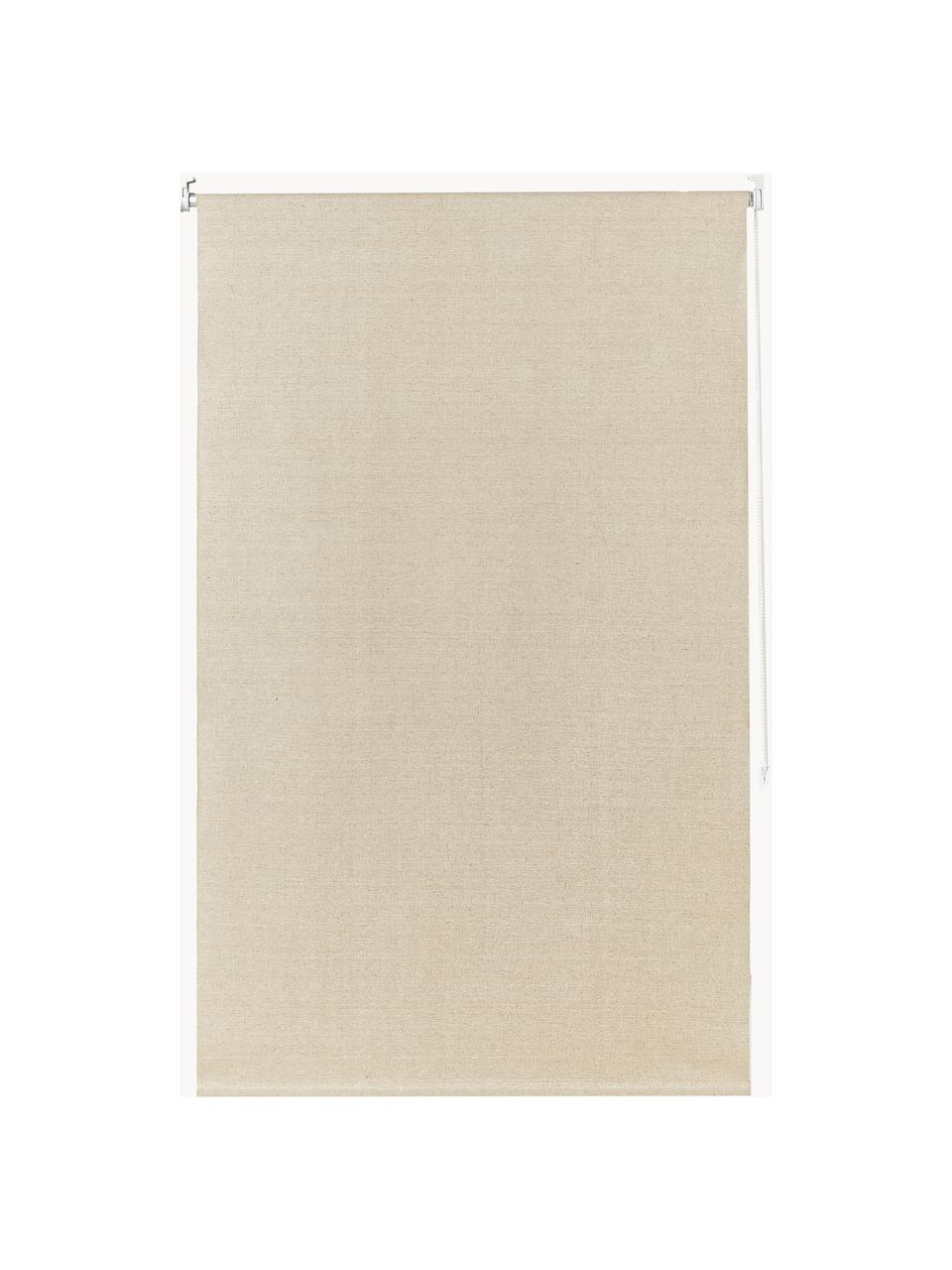 Blickdichtes Rollo Elia, Vorderseite: 45 % Leinen, 55 % Baumwol, Rückseite: 100 % Polyester, Beige, B 80 x L 165 cm