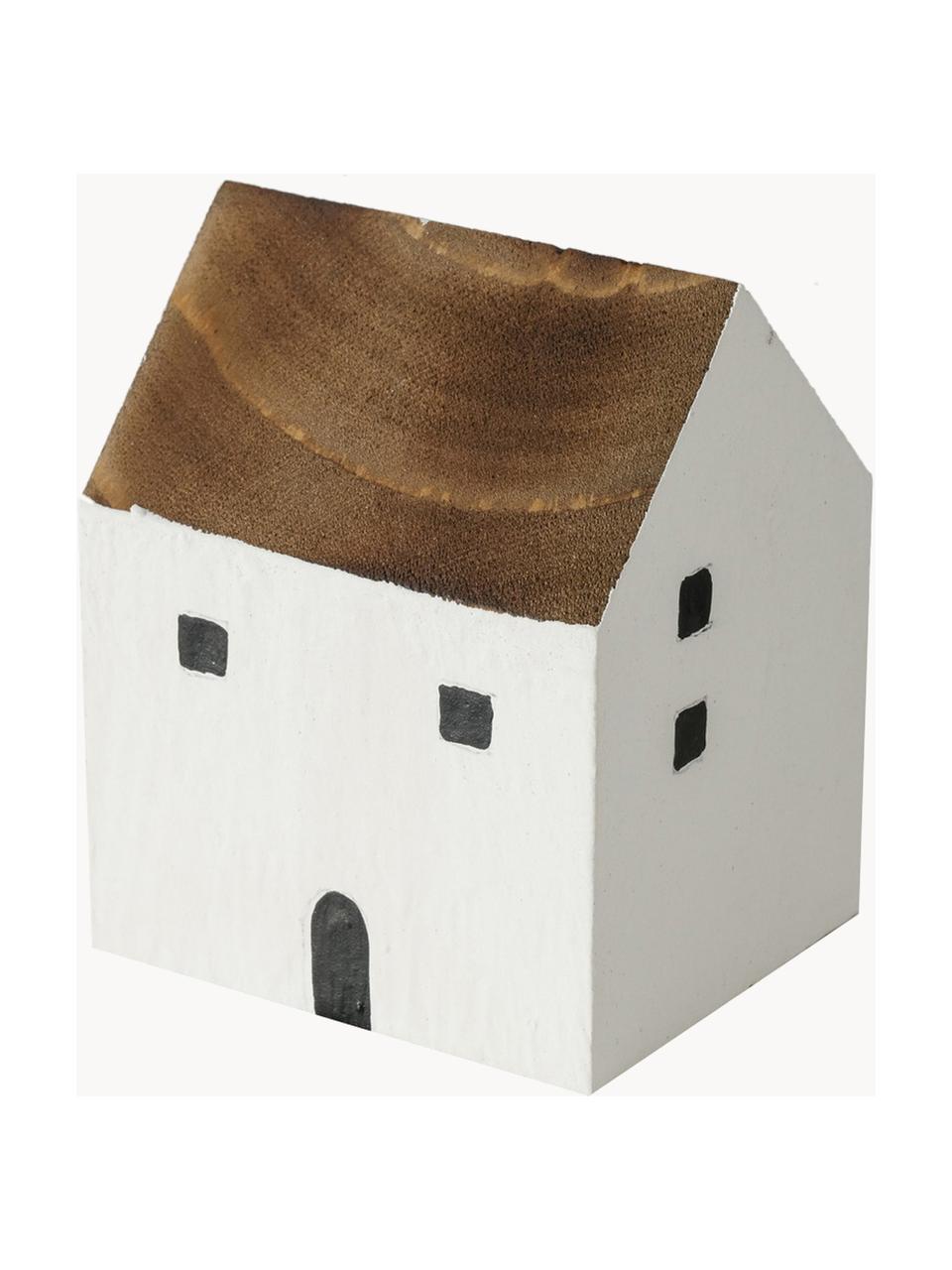 Deko-Häuser Gotan aus Kiefernholz, 3er-Set, Kiefernholz, Dunkles Holz, Weiß, Set mit verschiedenen Größen