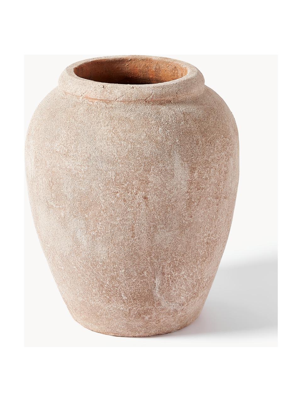 Vaso grande da terra con finitura sabbiata Leana, alt. 50 cm, Terracotta, Terracotta, Ø 41 x Alt. 50 cm