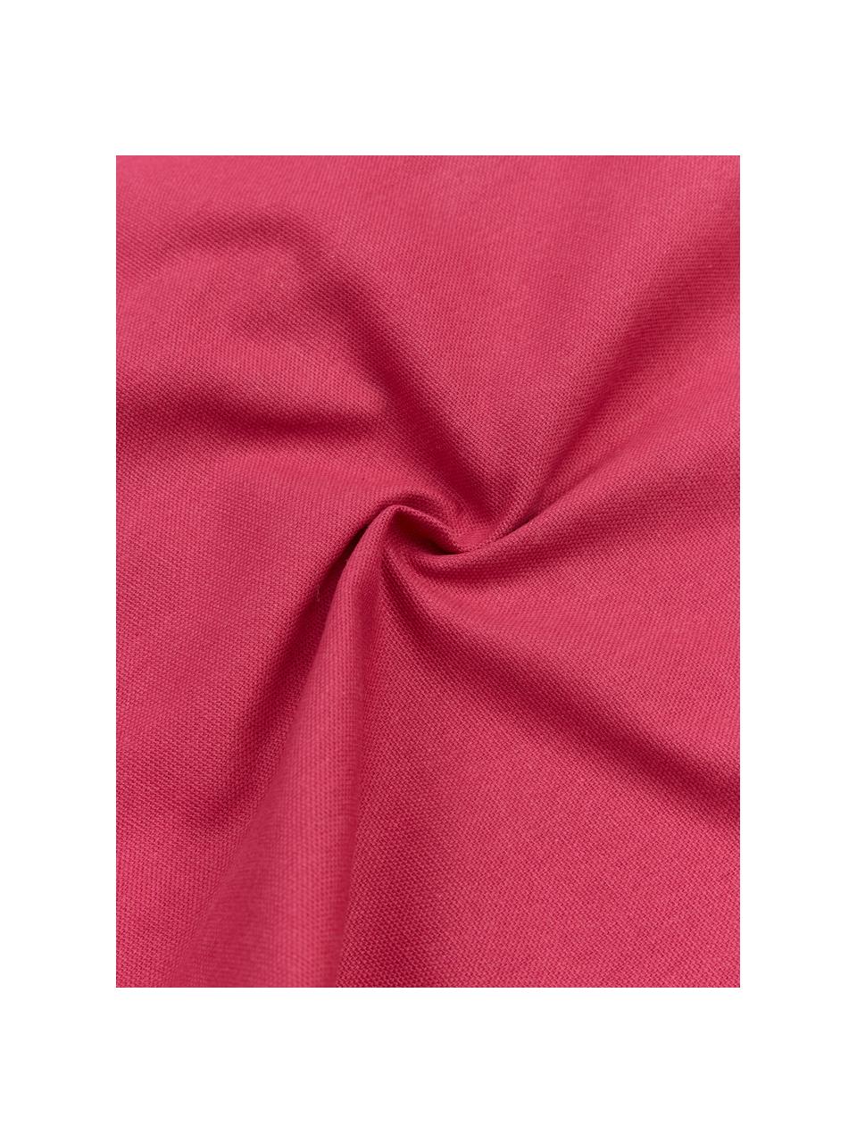 Housse de coussin 40x40 houppes Shylo, 100 % coton, Fuchsia, larg. 40 x long. 40 cm