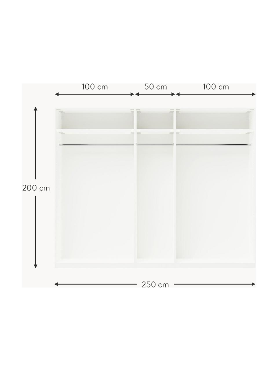 Modulárna šatníková skriňa s otočnými dverami Simone, šírka 250 cm, niekoľko variantov, Drevo, svetlobéžová, Premium, Š 250 x V 200 cm