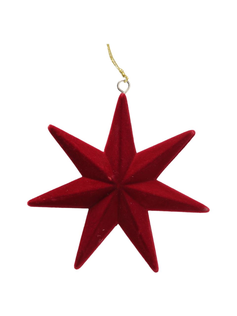 Fluwelen kerstboomhangersset Sabina, 2-delig, Bekleding: fluweel, Frame: MDF, Rood, B 11 cm x H 11 cm