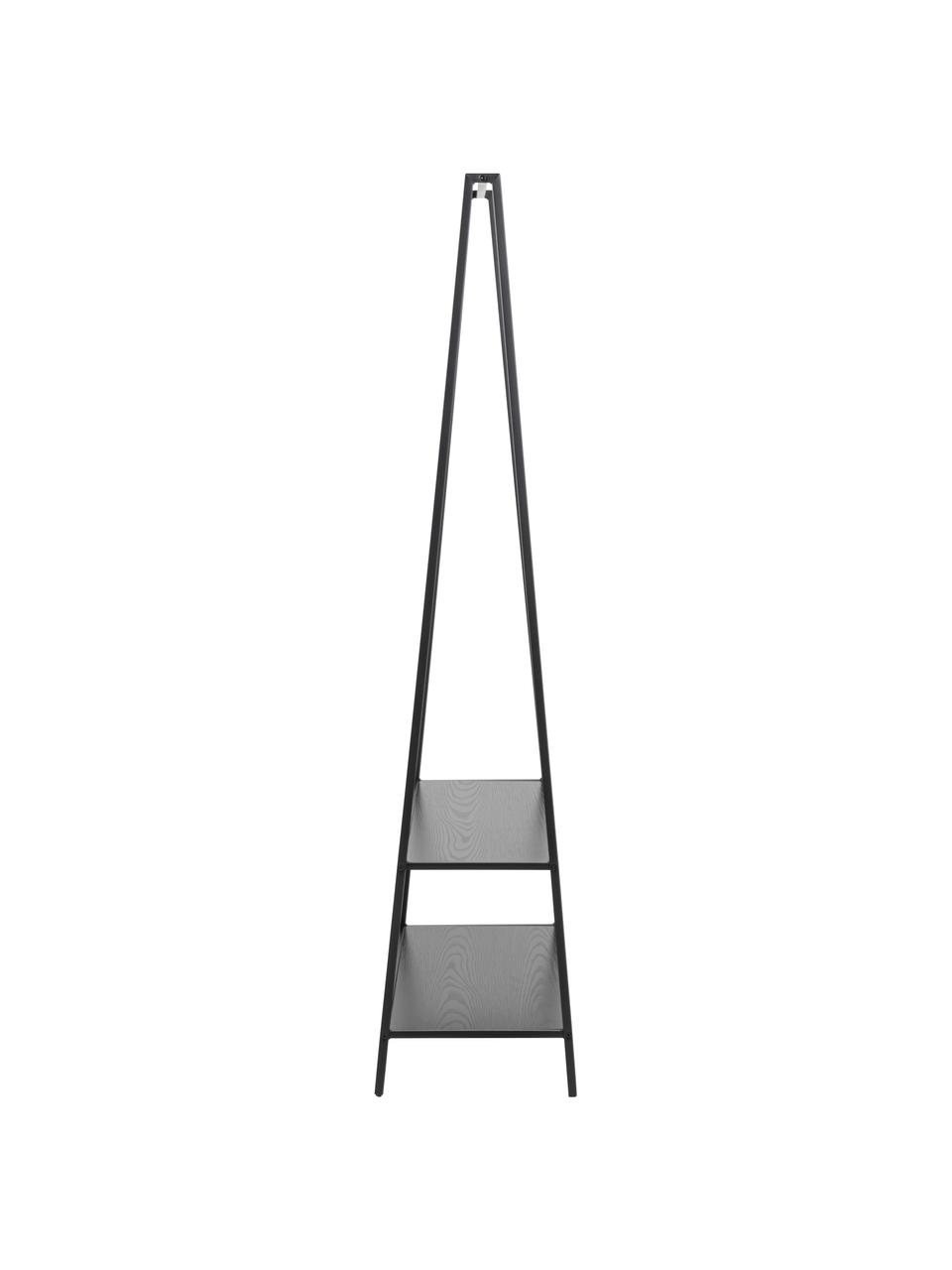 Wieszak stojący z metalu Seaford, Blat: płyta pilśniowa średniej , Stelaż: metal malowany proszkowo, Czarny, S 77 x W 165 cm