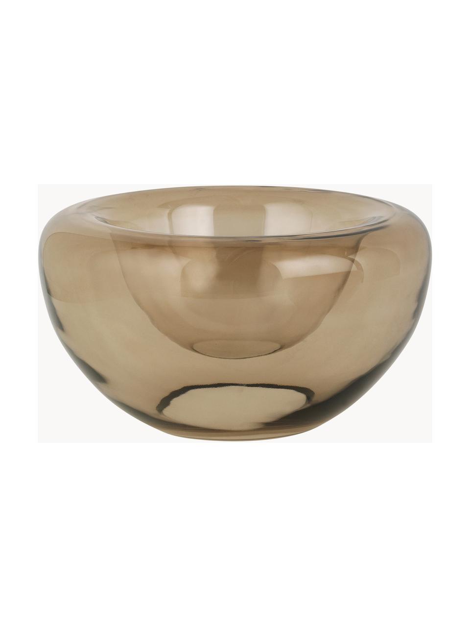 Coupe décorative en verre soufflé Opal, Ø 25 cm, Verre, soufflé bouche, Beige, transparent, Ø 25 x haut. 13 cm