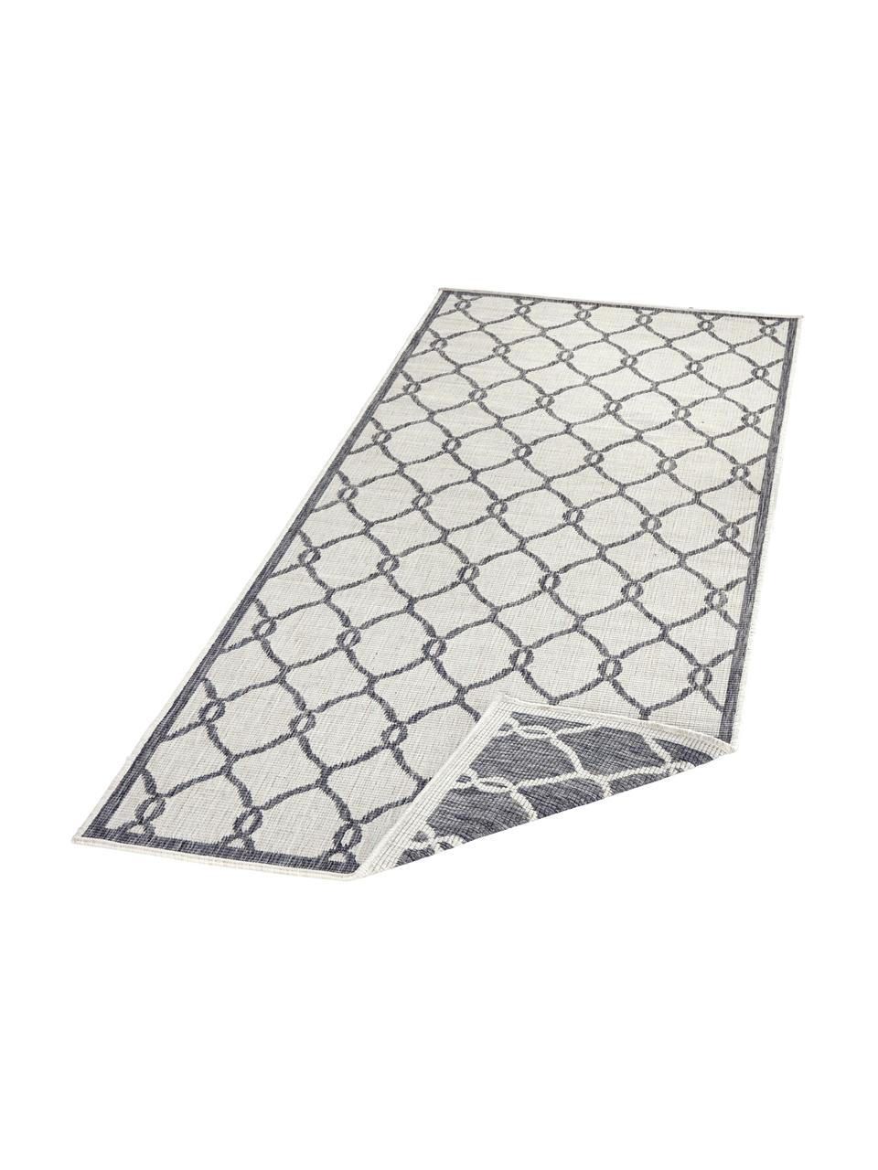 Alfombra reversibles de interior/exterior Rimini, Gris, crema, An 80 x L 350 cm