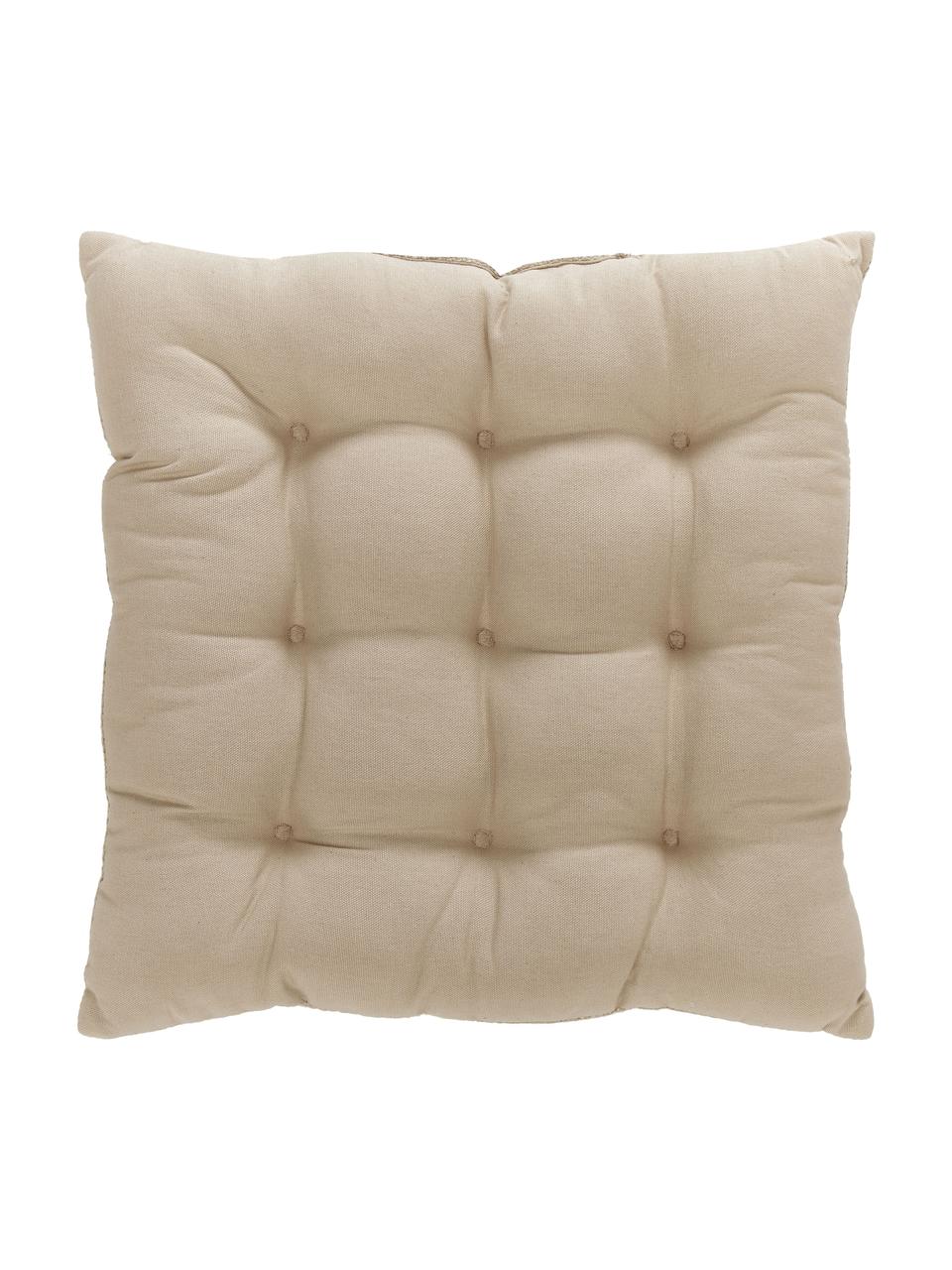 Cojín de asiento de algodón Sasha, Tapizado: 100% algodón, Beige, An 40 x L 40 cm
