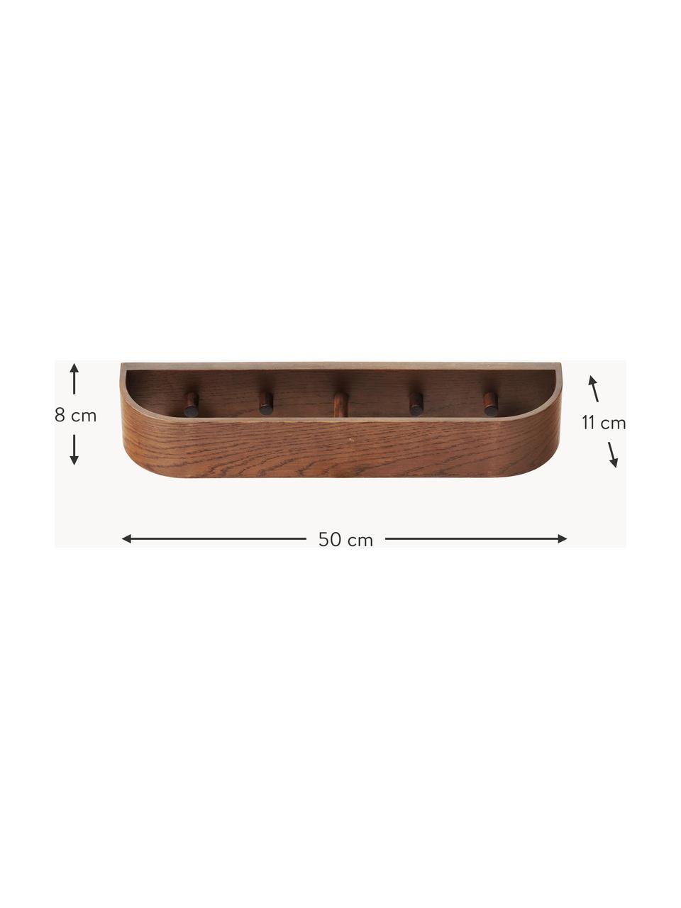 Garderobenleiste Epoch aus Eichenholz, Mitteldichte Holzfaserplatte (MDF), Eichenholzfurnier, Dunkles Holz, B 50 cm