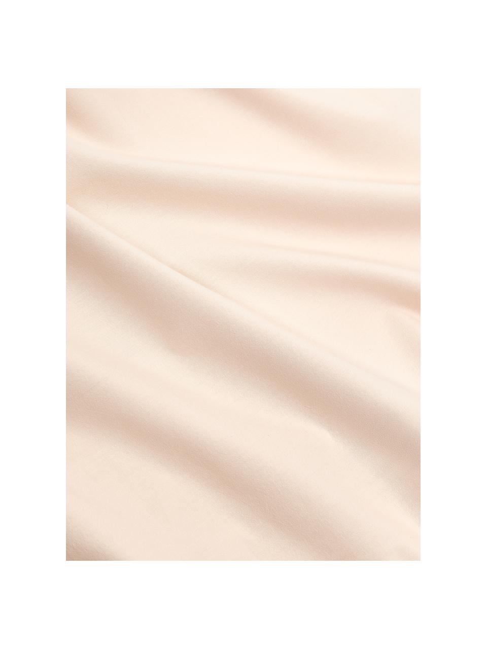 Copripiumino in cotone percalle lavato con volant Louane, Pesca, Larg. 200 x Lung. 200 cm