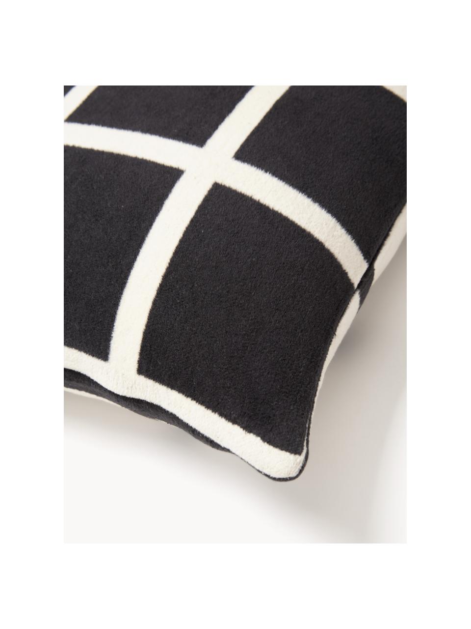 Housse de coussin 45x45 à motif carreaux Edison, 100 % coton

Le matériau est certifié STANDARD 100 OEKO-TEX®, 5726CIT, CITEVE, Noir, blanc crème, larg. 45 x long. 45 cm