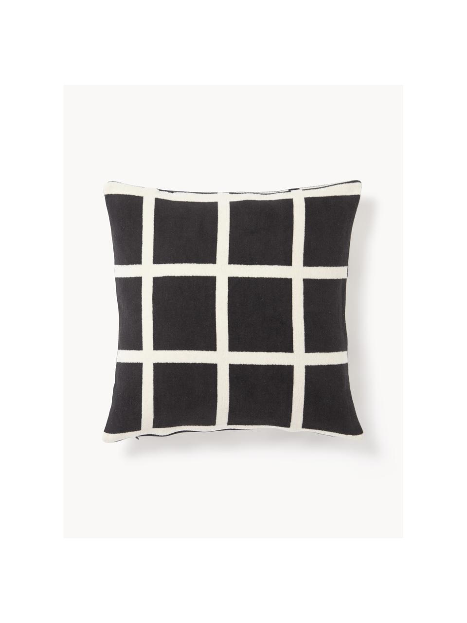 Housse de coussin 45x45 à motif carreaux Edison, 100 % coton

Le matériau est certifié STANDARD 100 OEKO-TEX®, 5726CIT, CITEVE, Noir, blanc crème, larg. 45 x long. 45 cm