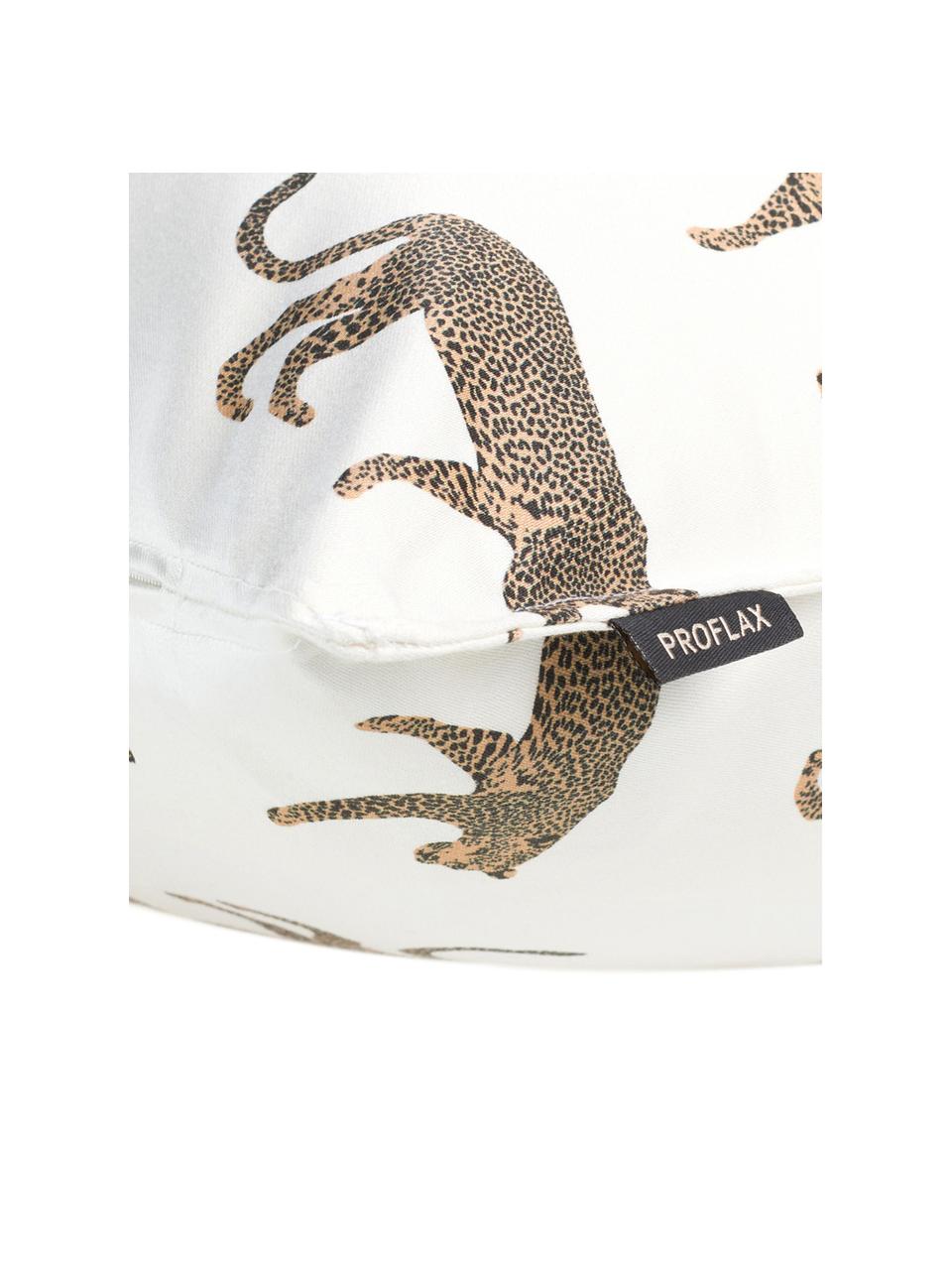 Povlak na polštář s motivem leopardů Tambo, Tlumeně bílá, béžová, černá