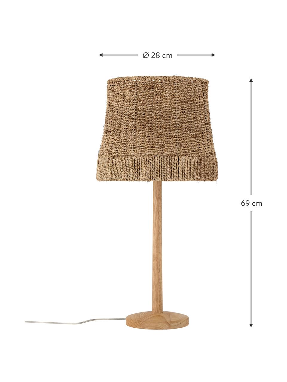 Grande lampe à poser en rotin Kakasi, Rotin, bois d'hévéa, Ø 28 x haut. 69 cm