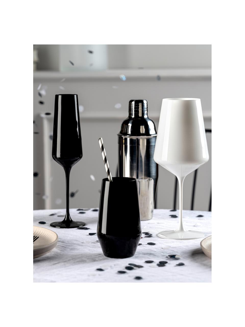 Longdrinkglas Etna, 2 stuks, Glas, zwart gelakt, Zwart, Ø 8 x H 14 cm, 365 ml