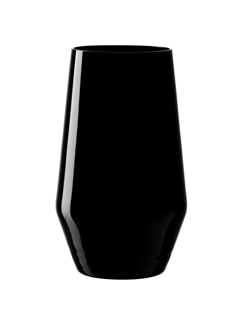 Vasos highball Etna, 2 uds., Vidrio pintado en negro, Negro, Ø 8 x Al 14 cm, 365 ml