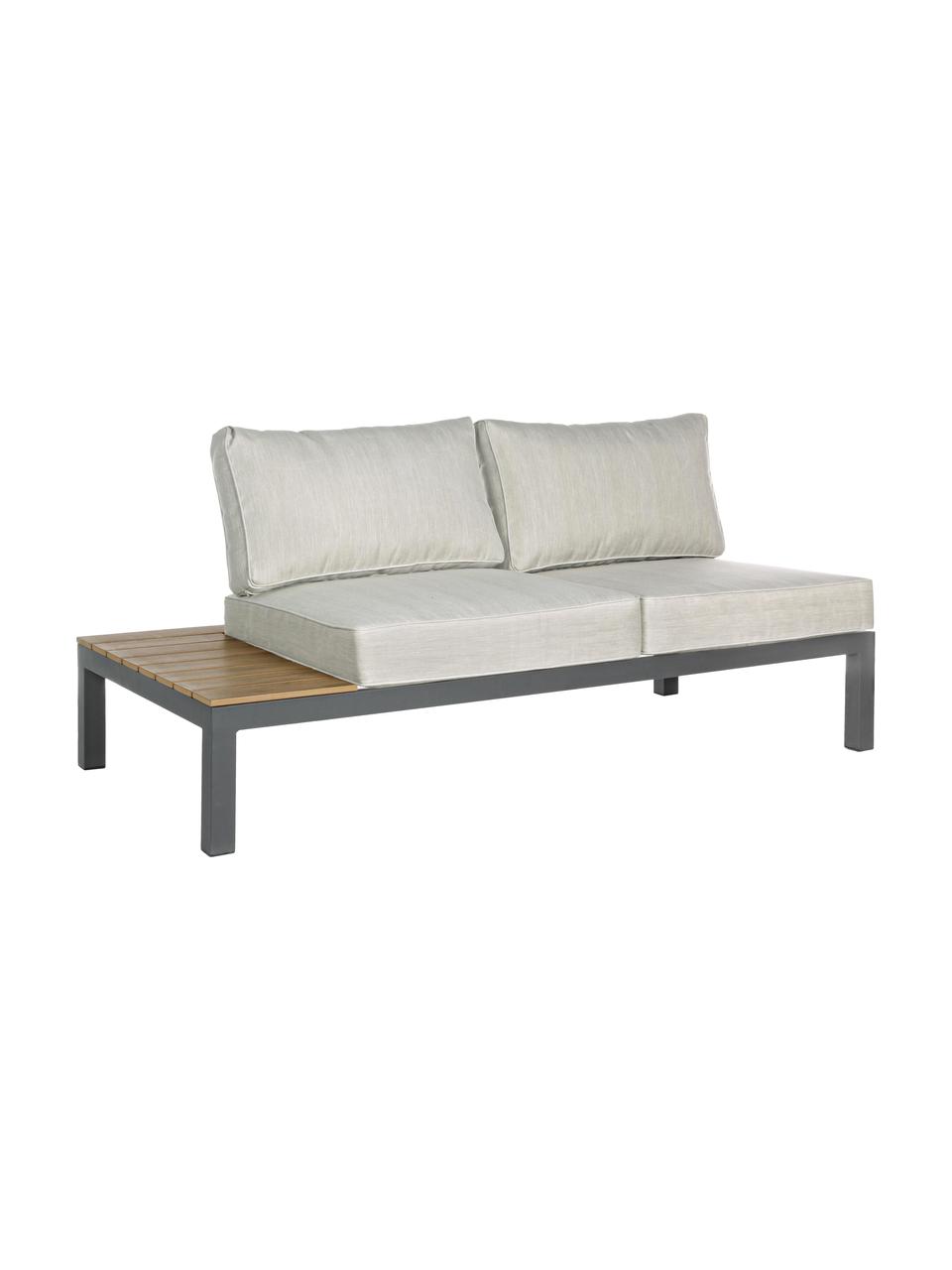 Outdoor loungeset Elias, 4-delig, Frame: gepoedercoat en corrosieb, Plateaus: kunststof in hout-optiek, Antraciet, hout, beige, B 246 x D 246 cm