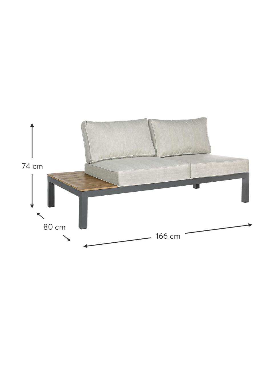 Outdoor loungeset Elias, 4-delig, Frame: gepoedercoat en corrosieb, Plateaus: kunststof in hout-optiek, Antraciet, hout, beige, B 246 x D 246 cm