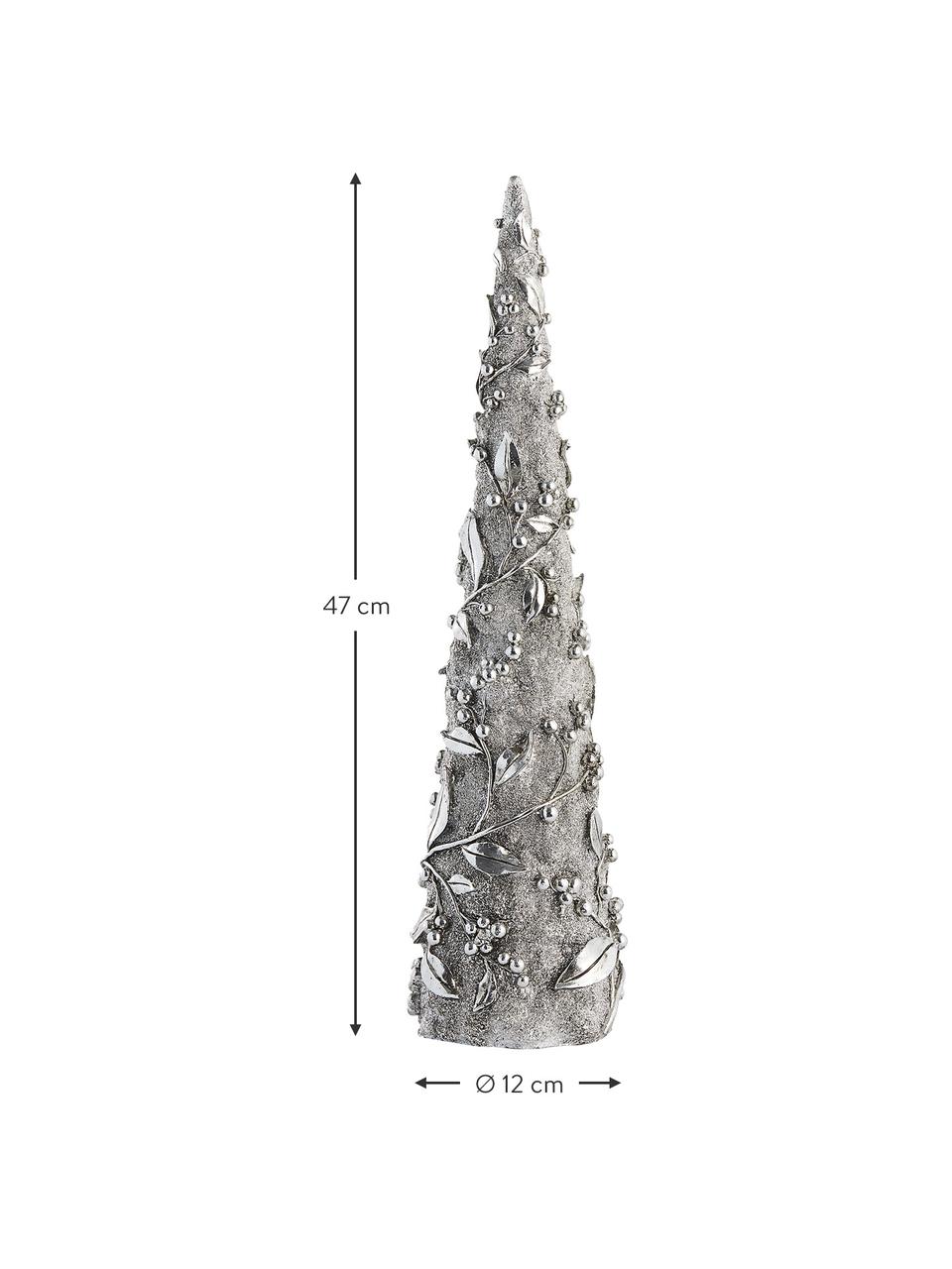 Ręcznie wykonana dekoracja Tree, Tworzywo sztuczne, Odcienie srebrnego, Ø 12 x W 47 cm