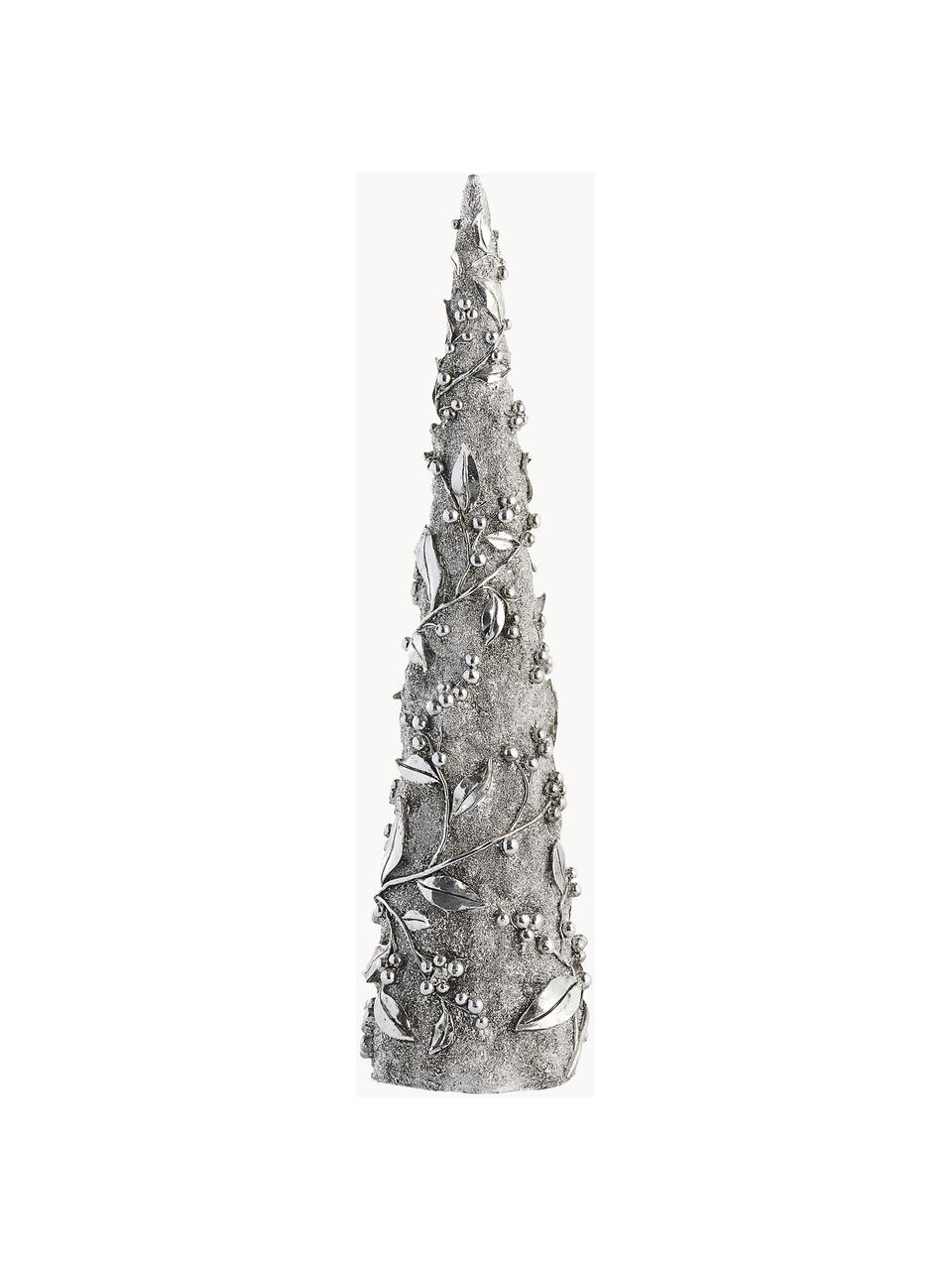Handgemaakt decoratief boompje Serafina, Kunststof, Zilverkleurig, Ø 12 x H 47 cm