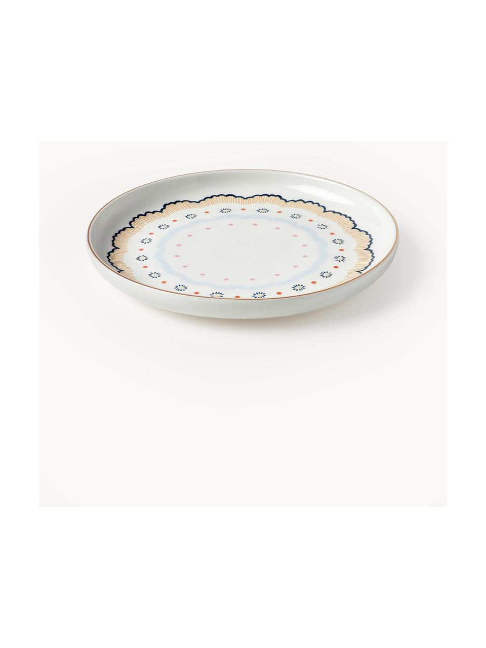 Komplet talerzy śniadaniowych Flamboyant, 4 elem., Porcelana, Wielobarwny ze złotą krawędzią, Ø 19 x W 3 cm