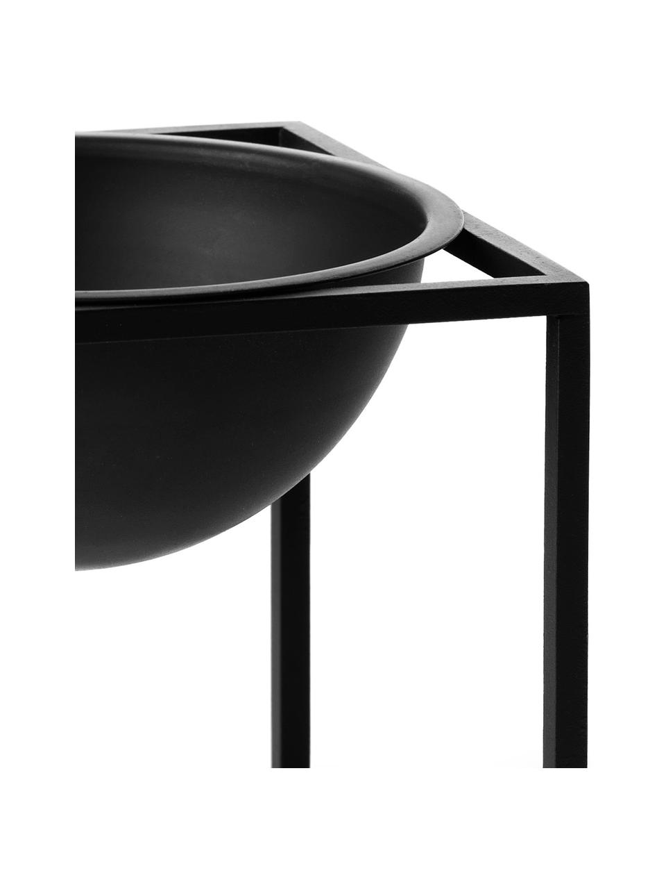 Design-Schale Kubus Ø 14 cm, stahl, lackiert, schwarz, B 14 x H 14 cm