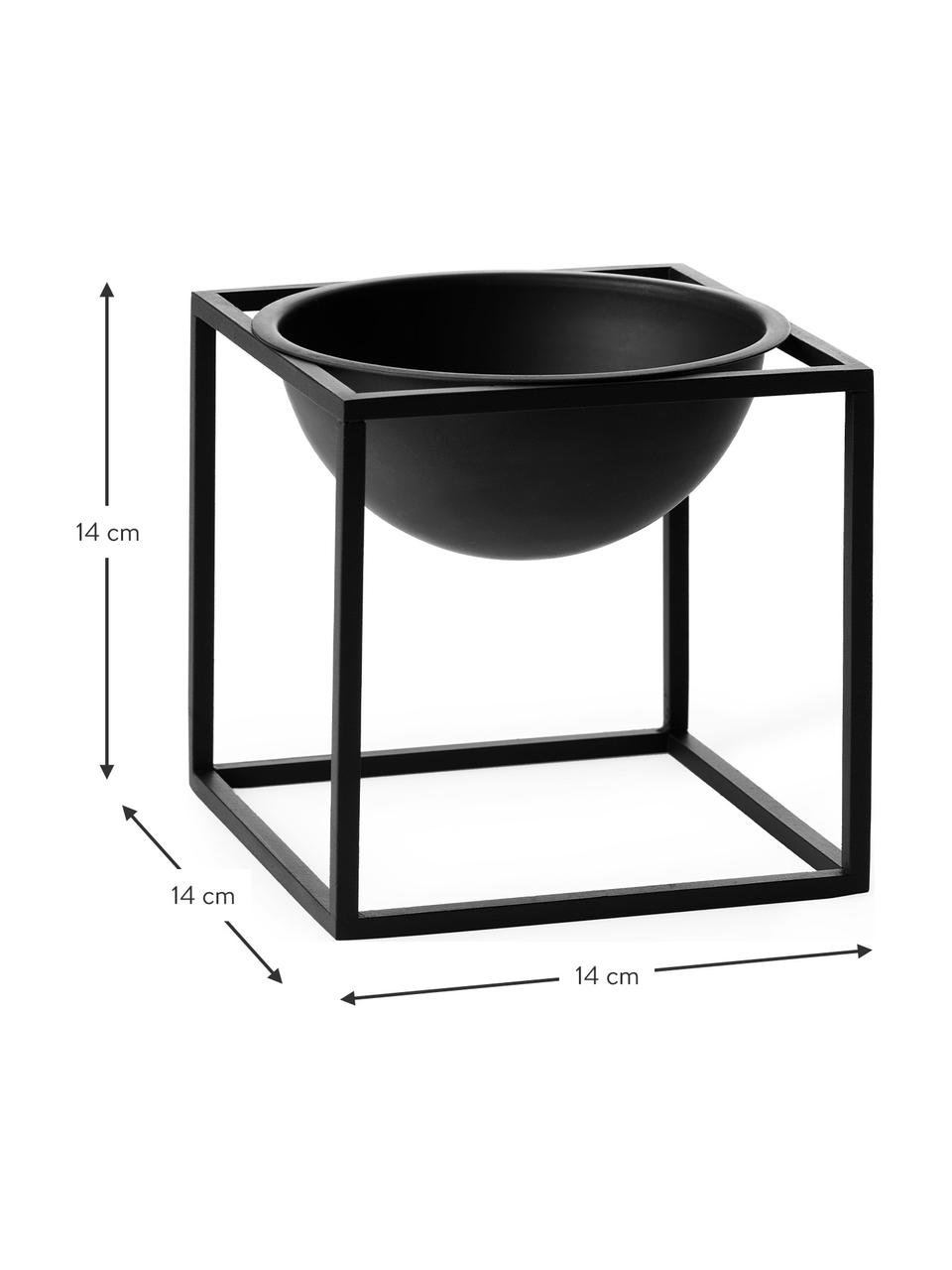 Design-Schale Kubus Ø 14 cm, stahl, lackiert, schwarz, B 14 x H 14 cm