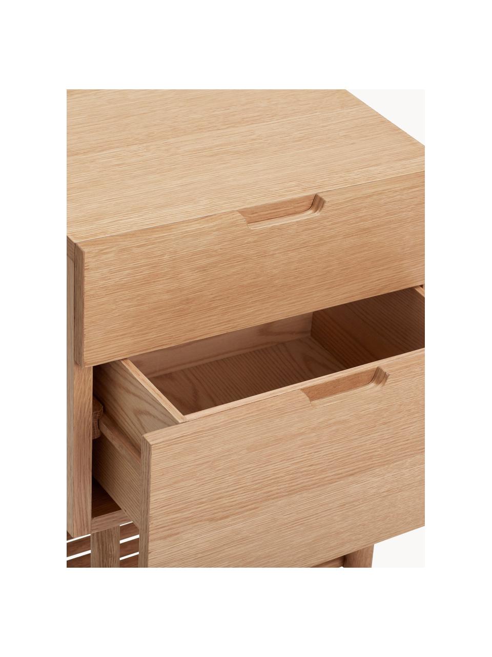 Dřevěný noční stolek Acorn, Dubová dýha, dubové dřevo

Tento produkt je vyroben z udržitelných zdrojů dřeva s certifikací FSC®., Dubové dřevo, Š 40 cm, V 70 cm