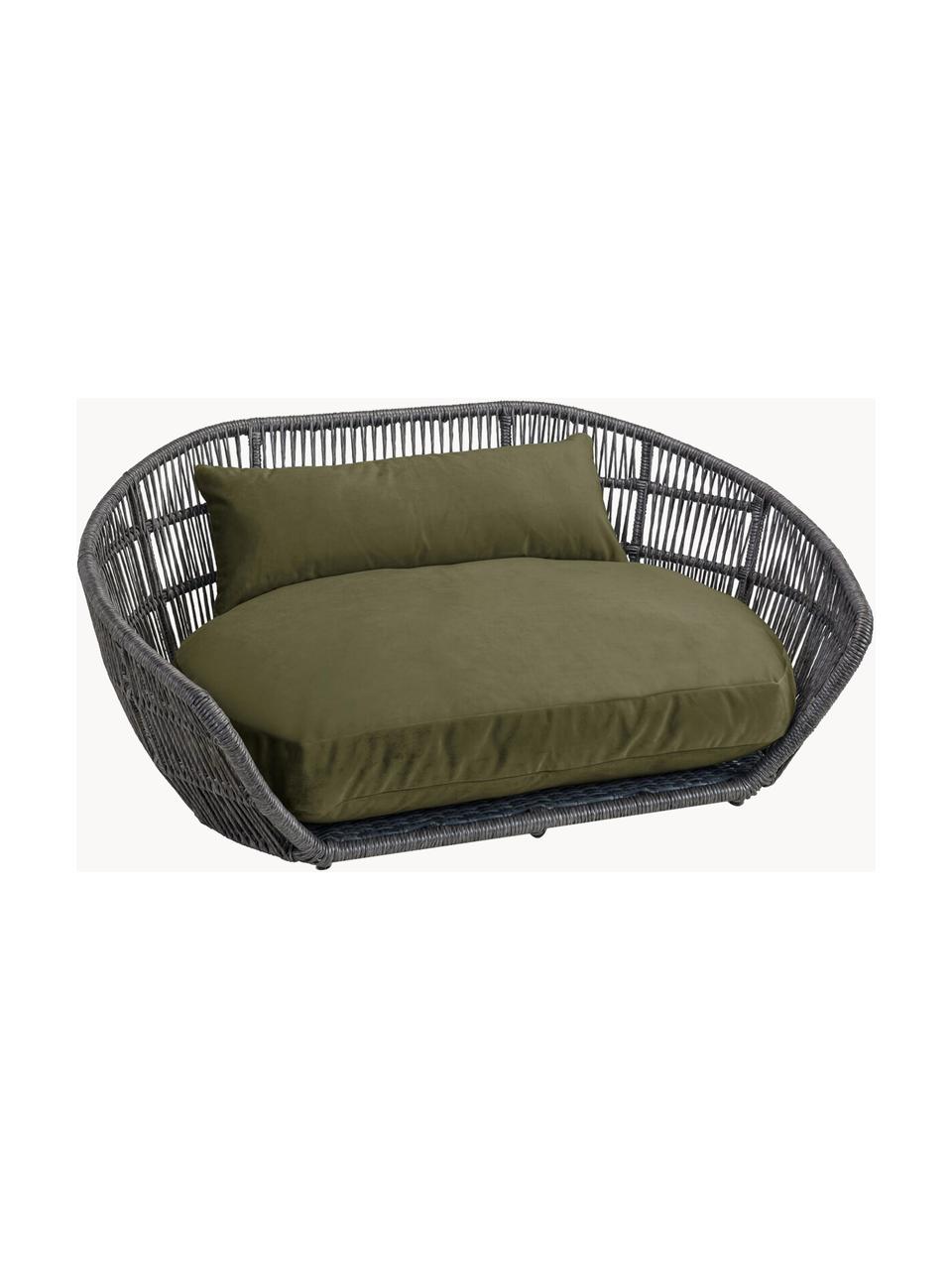 In- & Outdoor-Hundebett Prado, Bezug: 100 % Polyester Der hochw, Rahmen: Aluminium, pulverbeschich, Olivgrün, Anthrazit, B 110 x T 74 cm