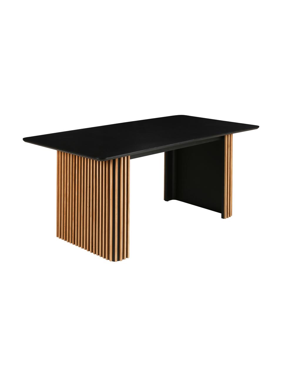 Rozkladací jedálenský stôl Linea, 180 - 230 x 90 cm, Čierna, dubové drevo, Š 180 do 230 x H 90 cm