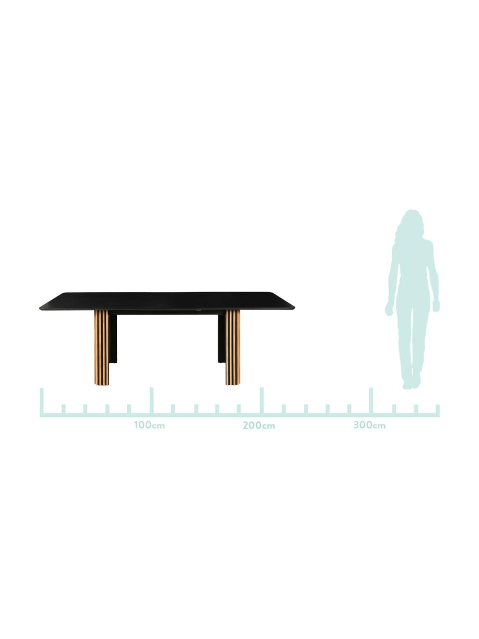 Stół do jadalni Linea, rozkładany, Czarny, drewno dębowe, S 180 do 230 x G 90 cm