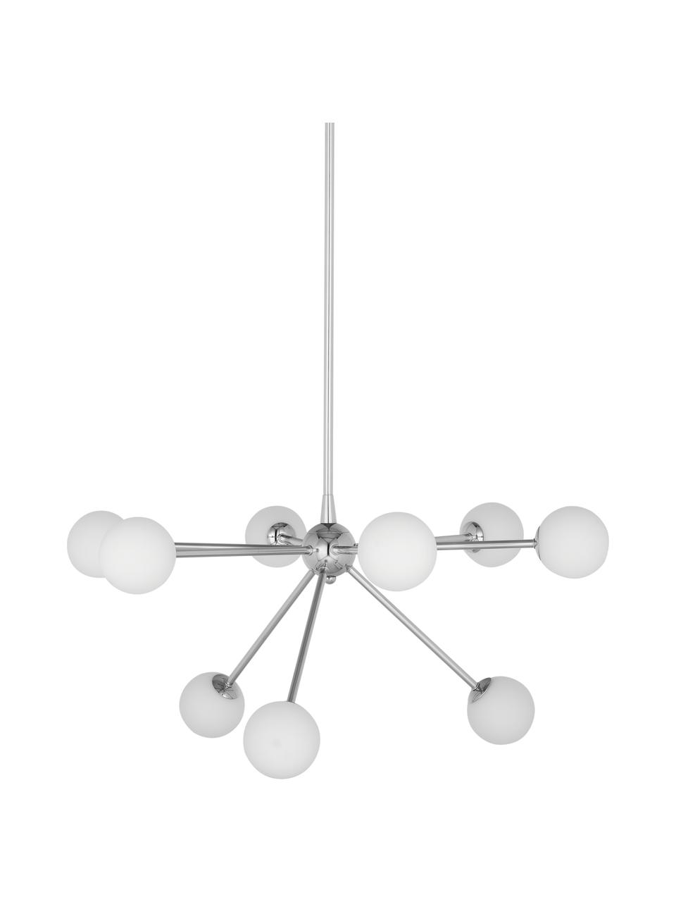 Lampada a sospensione Space, Paralume: vetro, Cromo, Larg. 81 x Prof. 71 cm