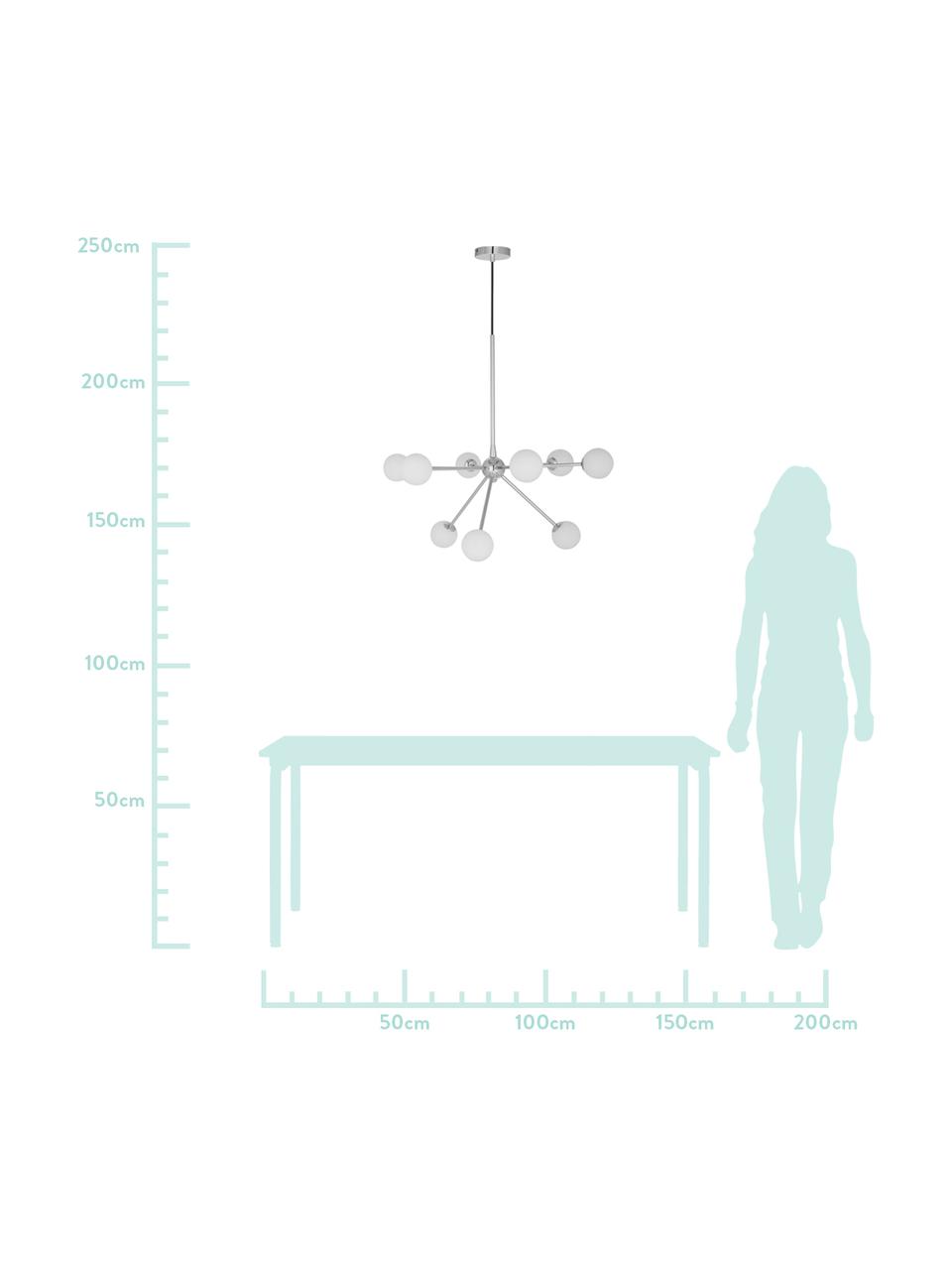 Lampada a sospensione Space, Paralume: vetro, Cromo, Larg. 81 x Prof. 71 cm