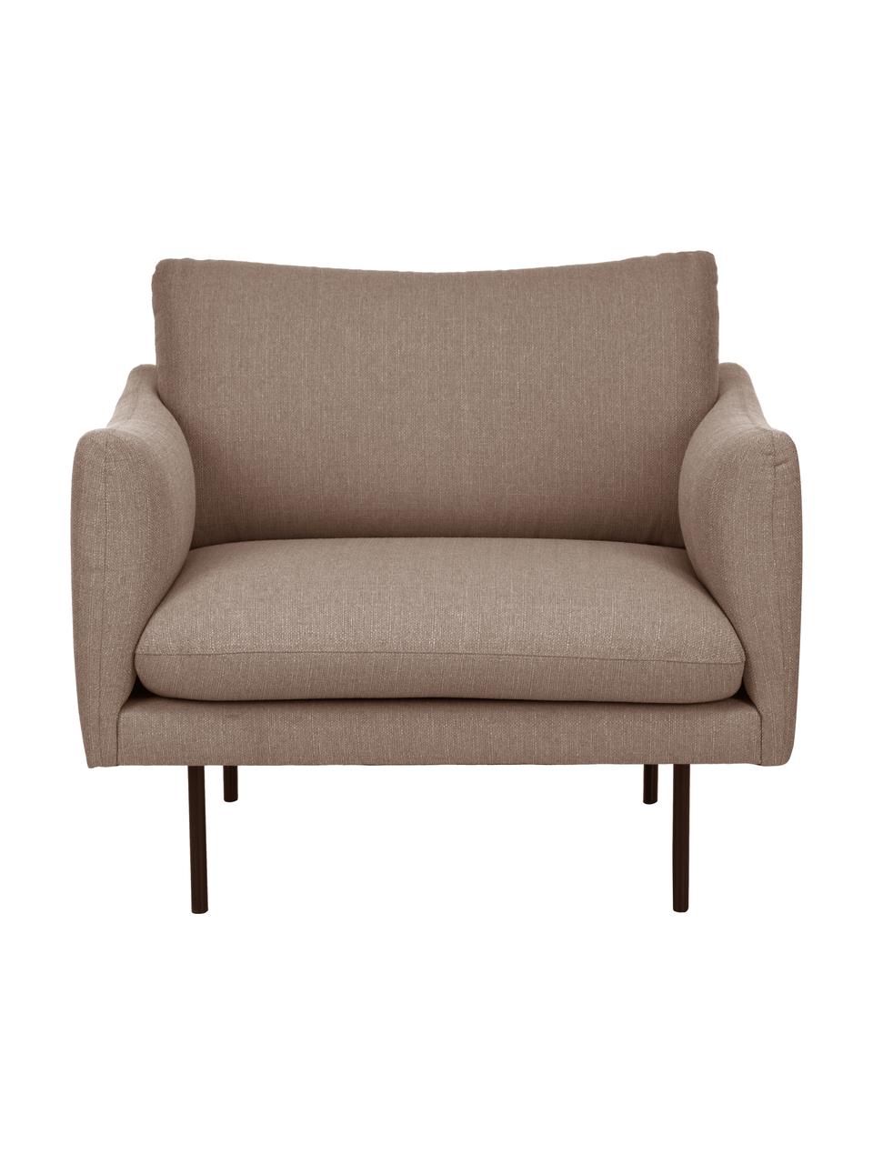 Poltrona Moby, Rivestimento: poliestere Con 35.000 cic, Struttura: legno di pino massiccio, , Gambe: metallo, verniciato a pol, Tessuto taupe, Larg. 90 x Prof. 90 cm