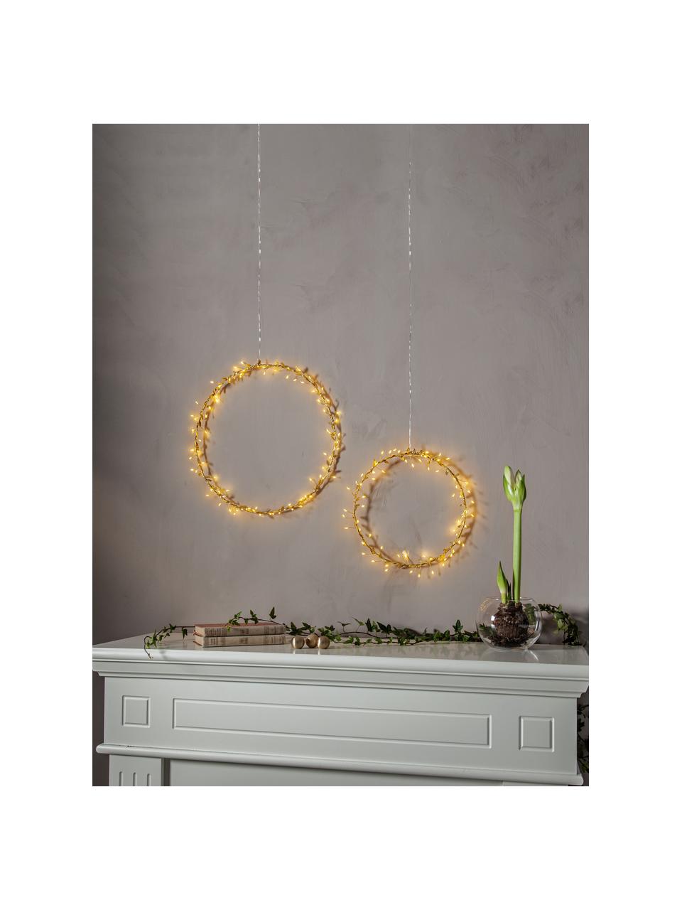 Couronne de Noël LED avec fonction minuterie Winny, Ø 28 cm, Doré, Ø 28 cm