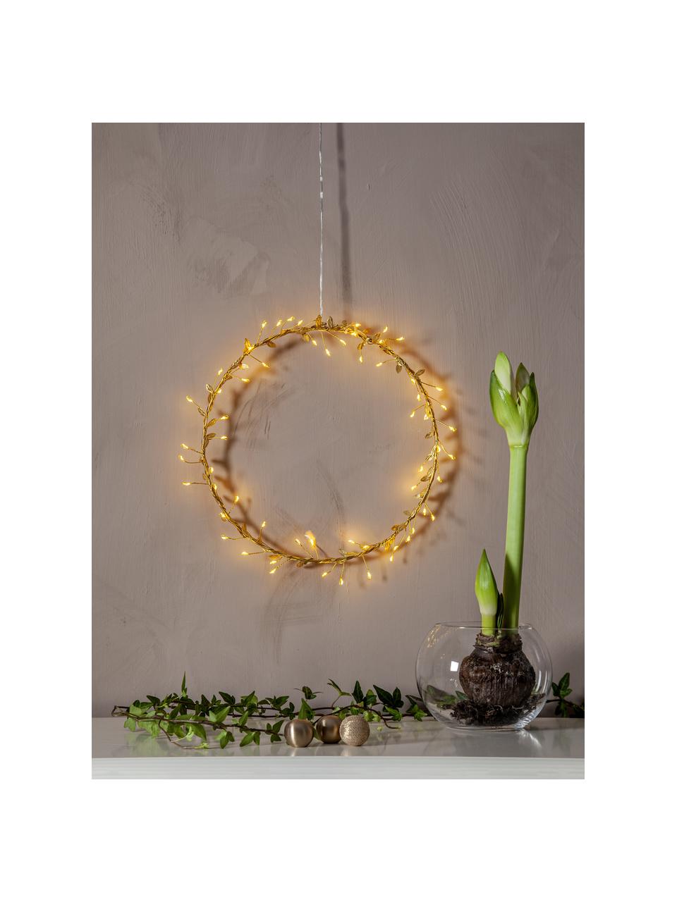 Couronne de Noël LED avec fonction minuterie Winny, Ø 28 cm, Doré, Ø 28 cm