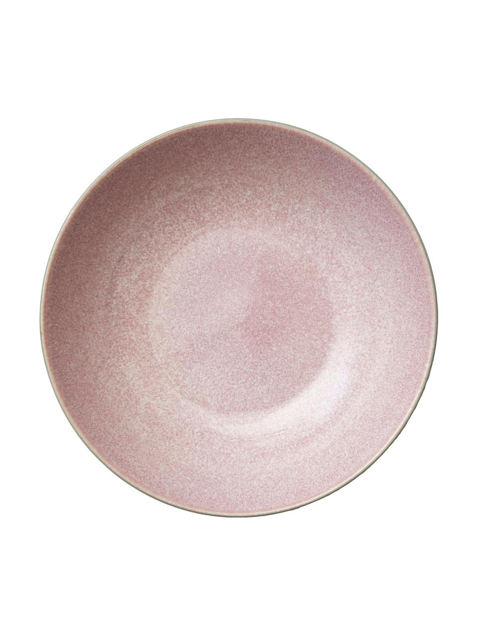 Salatschüssel Bit aus Steingut, Ø 24 cm, Steingut, Rosa, Grau, Ø 24 x H 7 cm