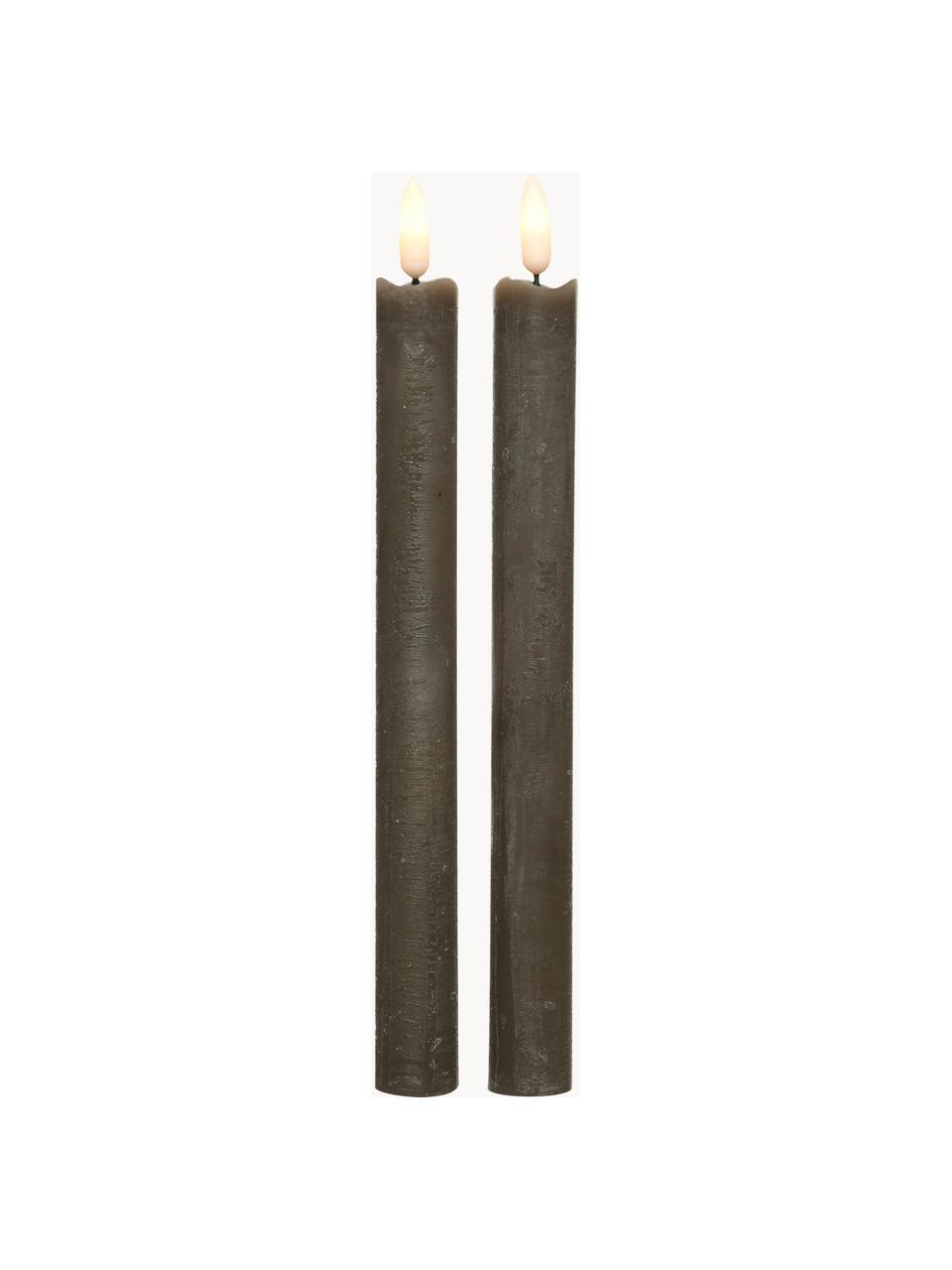 Candela a bastoncino a LED Bonna 2 pz, Cera, Marrone scuro, Alt. 24 cm