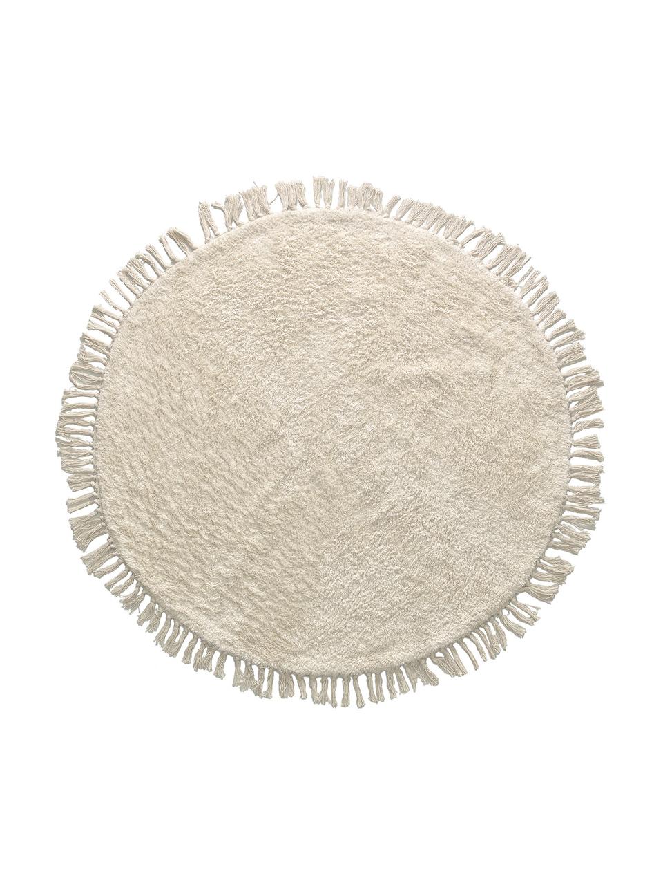Ręcznie tkany dywan dziecięcy z bawełny Orwen, 100% bawełna, Kremowobiały, Ø 100 cm