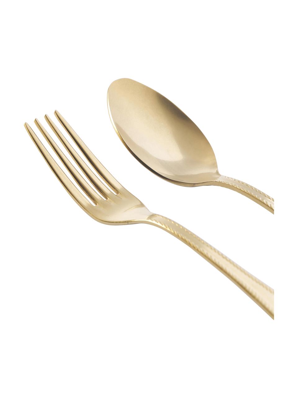 Ménagère mate brossée Lowan, 4 personnes (16 élém.), Couleur dorée, mat, 4 personnes (16 élém.)
