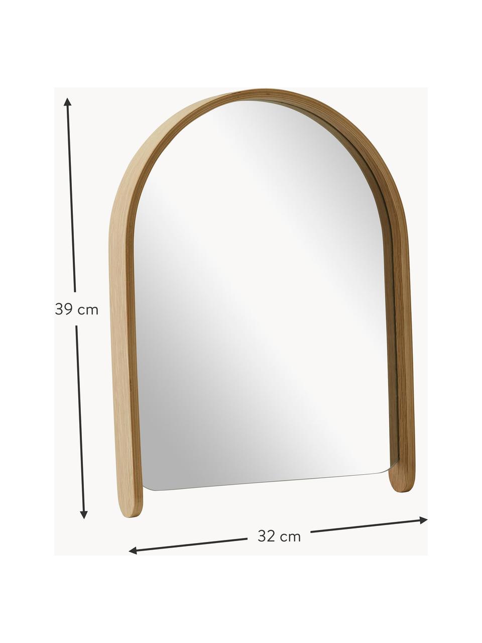 Espejo de pared de roble Woody, Espejo: cristal Este producto est, Madera clara, An 32 x Al 39 cm