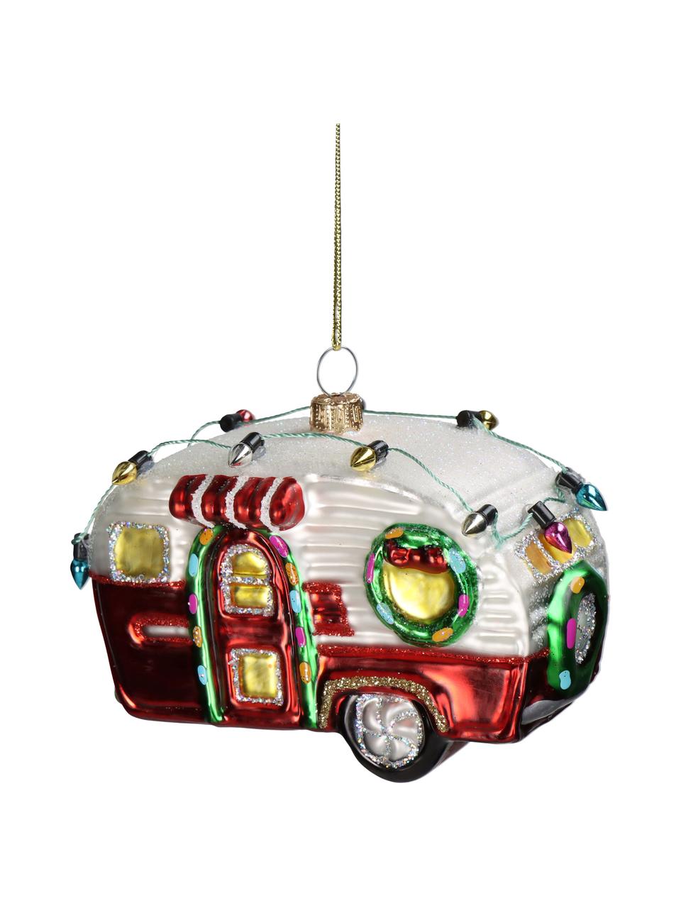 Kerstboomhanger Caravan, Glas, Multicolour, B 11 x H 8 cm