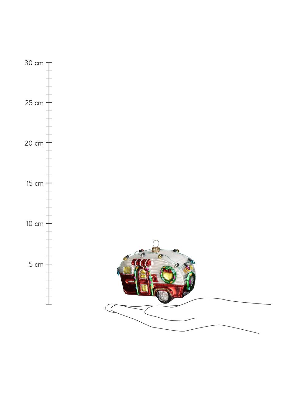 Décoration de sapin de Noël Caravan, Verre, Multicolore, larg. 11 x haut. 8 cm