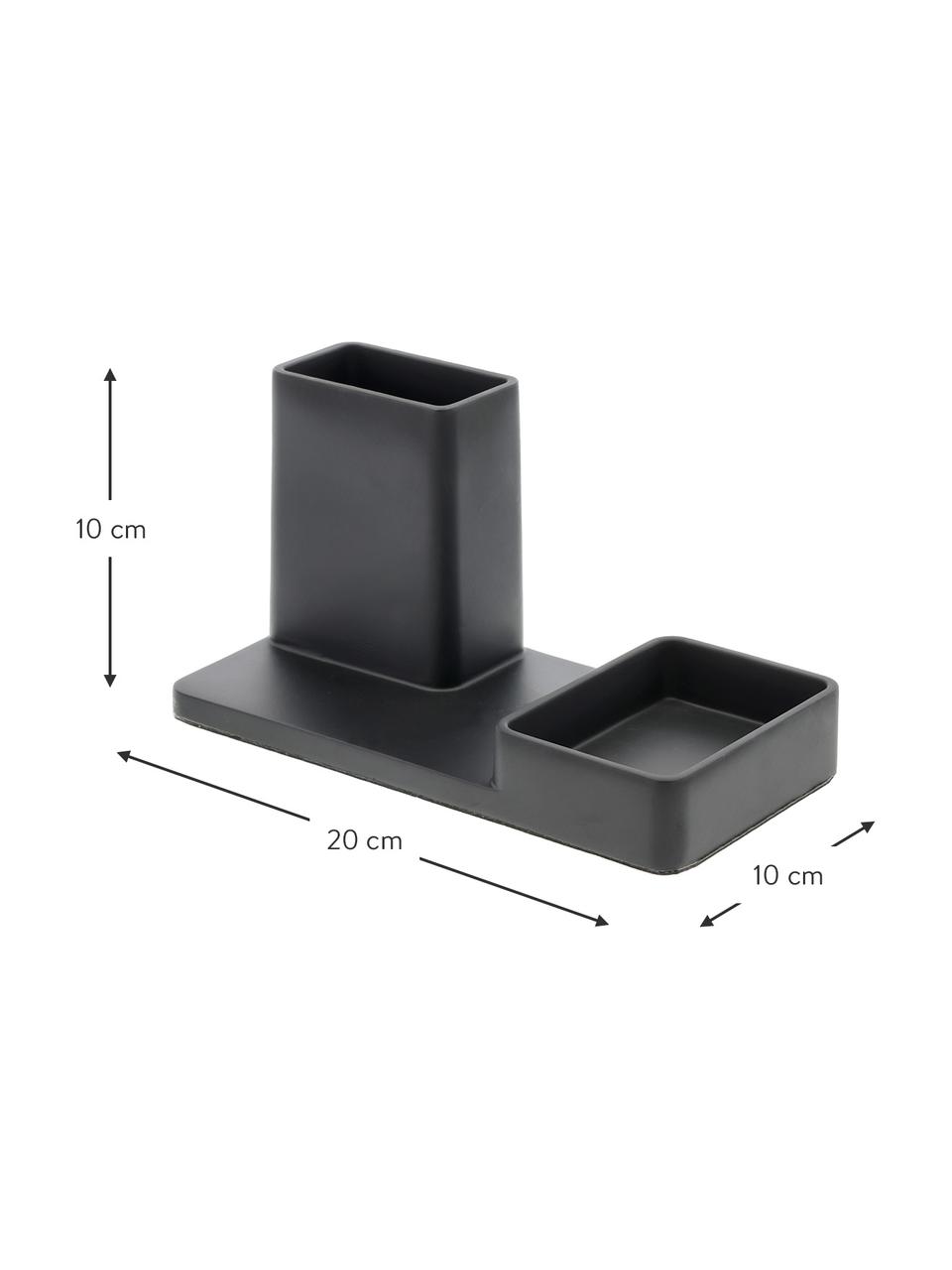 Przybornik na biurko Sement, Cement, Czarny, S 20 x W 10 cm