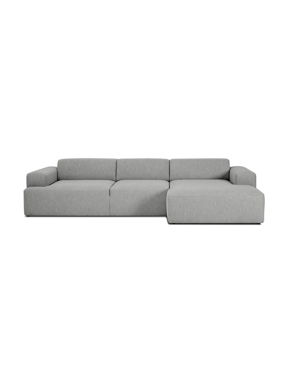 Ecksofa Melva (4-Sitzer) in Grau, Bezug: Polyester Der hochwertige, Gestell: Massives Kiefernholz, Spa, Webstoff Grau, B 319 x T 144 cm