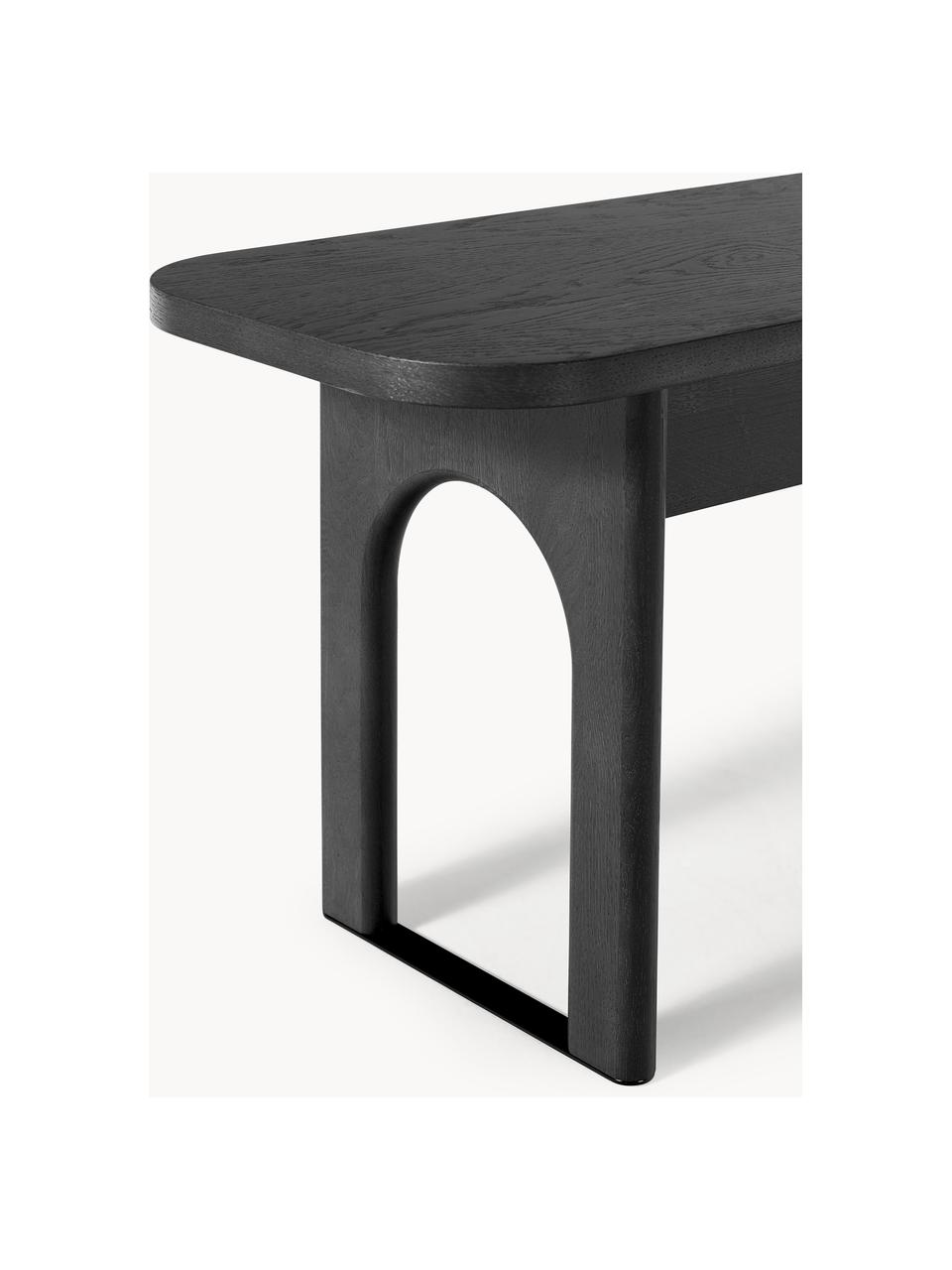 Banc Apollo, Bois de chêne, noir laqué, larg. 200 x prof. 37 cm