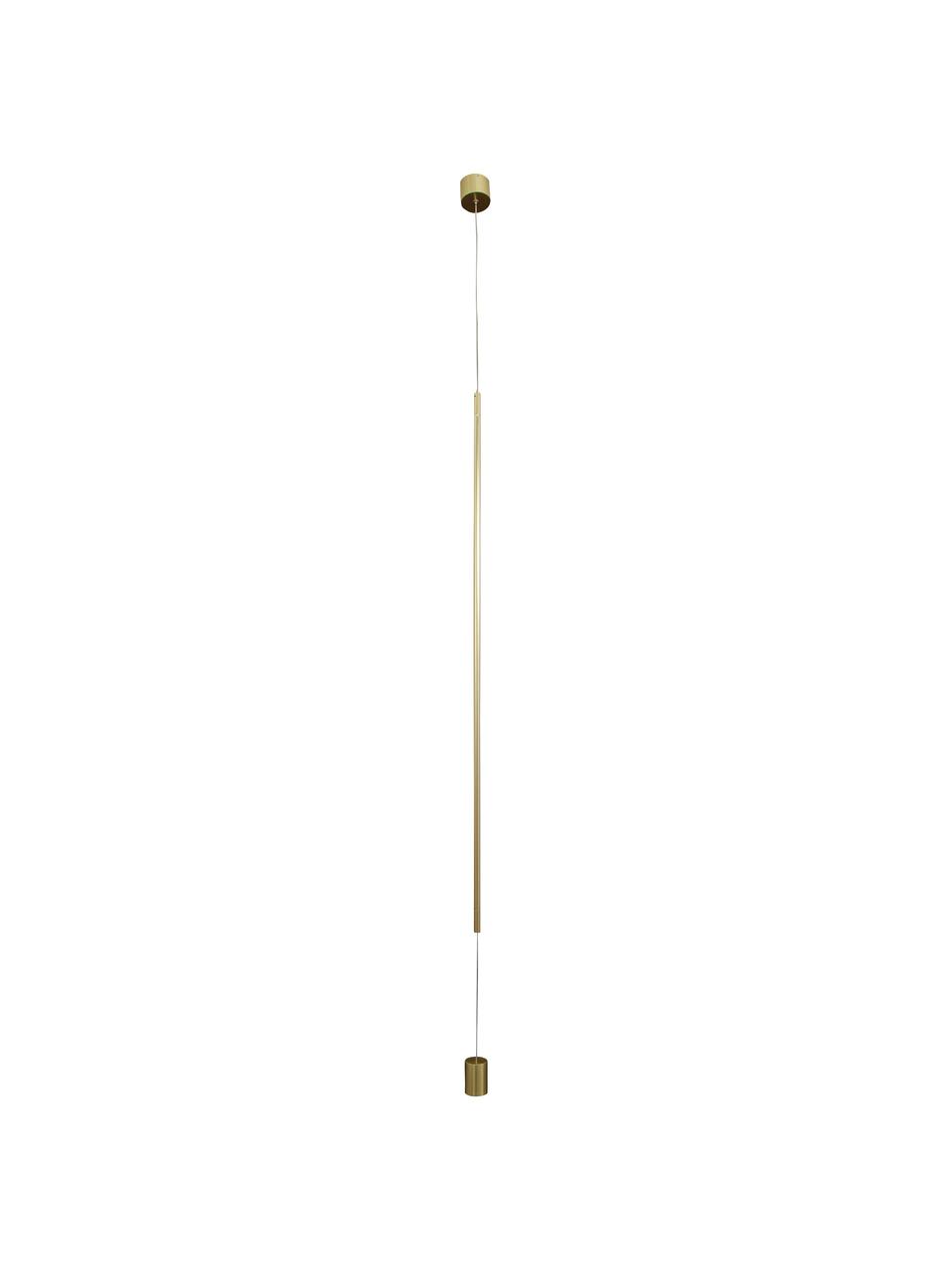 Lampada a sospensione di design a LED con fissaggio a pavimento Elettra, Lampada: alluminio rivestito, Baldacchino: alluminio rivestito, Dorato, Ø 7 x Alt. 120 cm